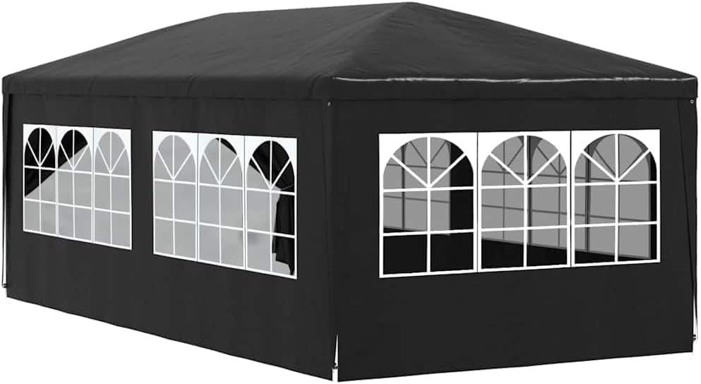 3x6m Anthracite Party Tent Gazebo Marquee Garden Canopy with Sides & Door
