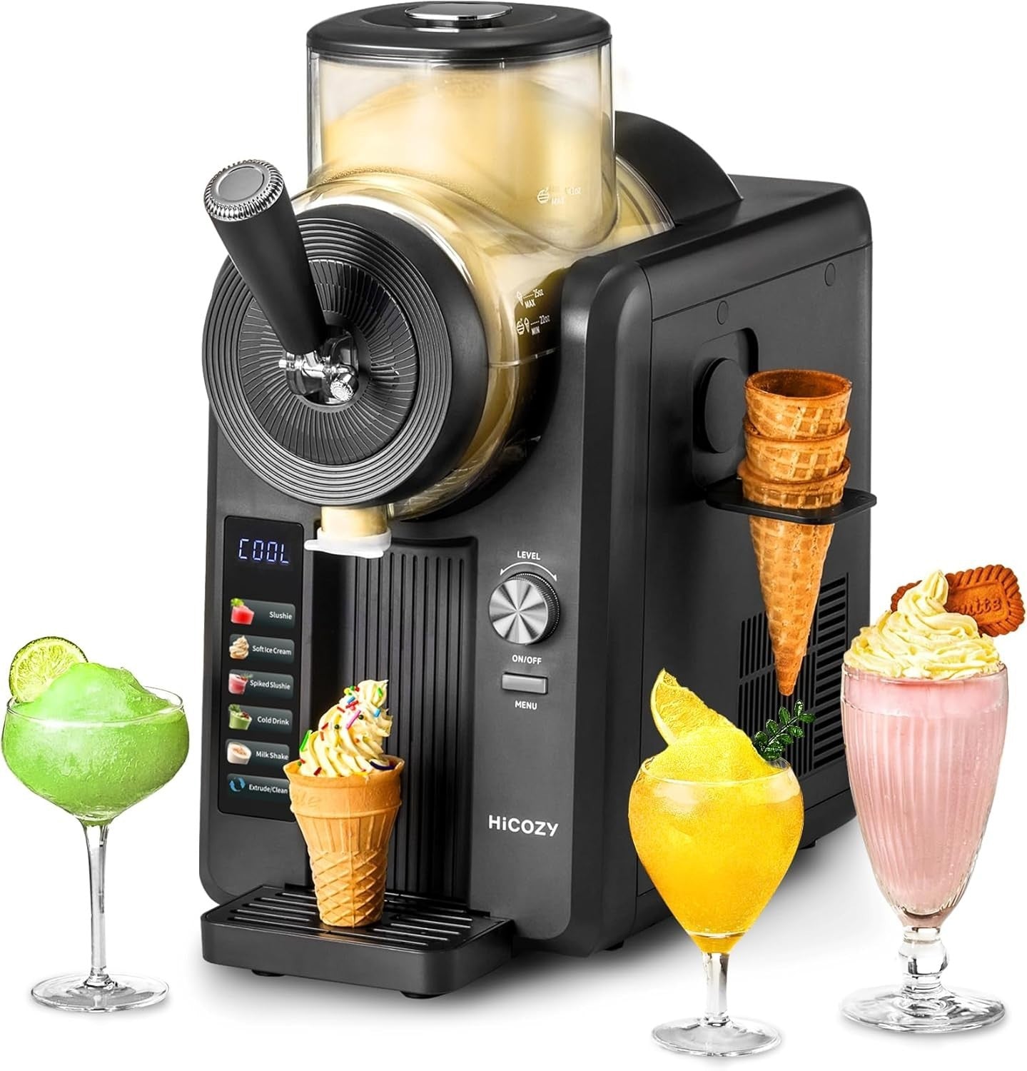Professional Slush Machine 1.2L Ice Cream Maker Frozen Drinks 5 Modes
