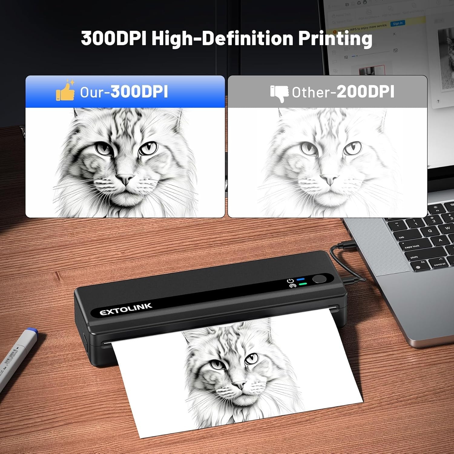 A4 Portable Thermal Printer Bluetooth Inkless + Case