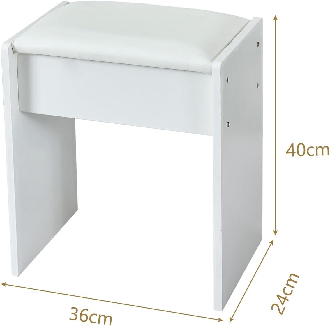 Modern White Vanity Makeup Desk Mirror 3 Drawer Storage Set Dressing Table