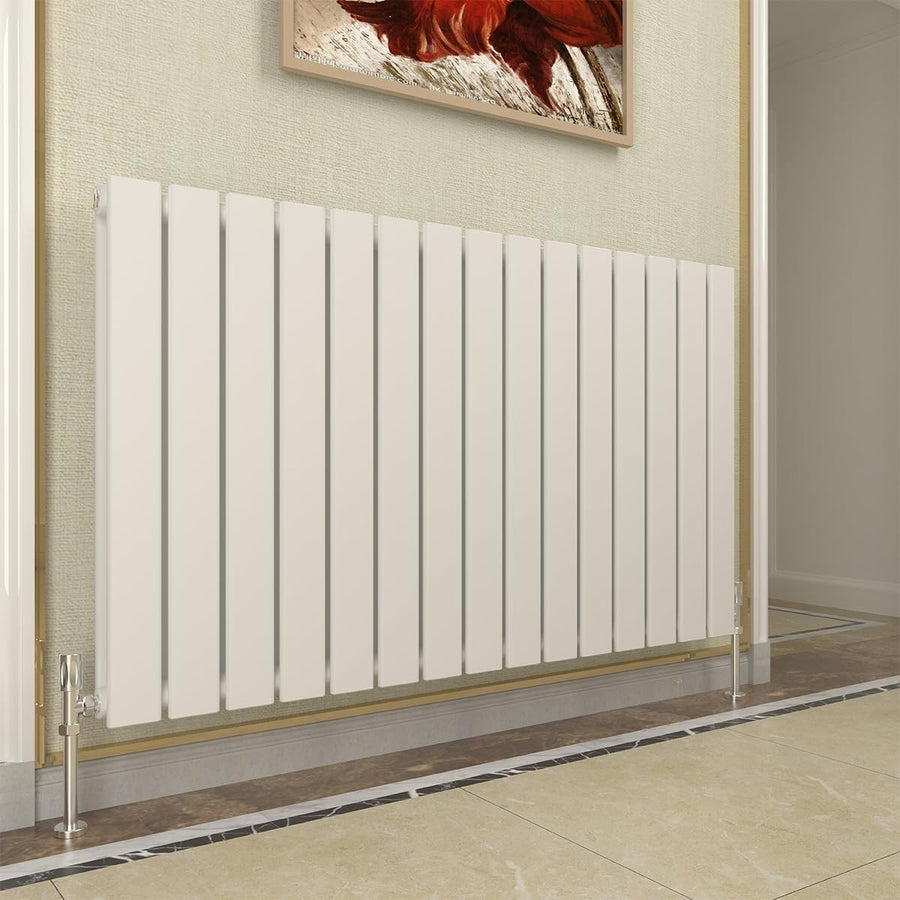 White Double Panel Radiator 600x1020mm Modern Flat Central Heating