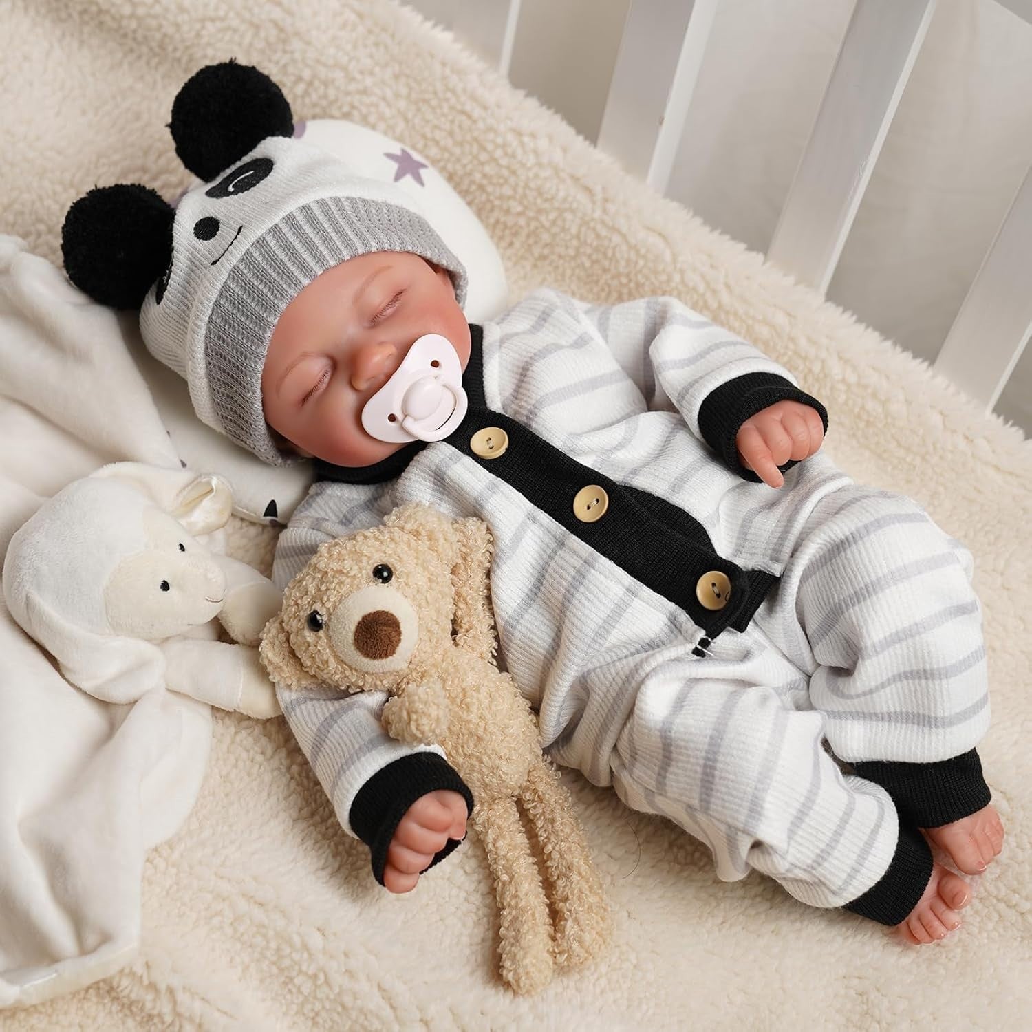 17” Reborn Baby Doll Soft Cloth Body Smiling Newborn Girl