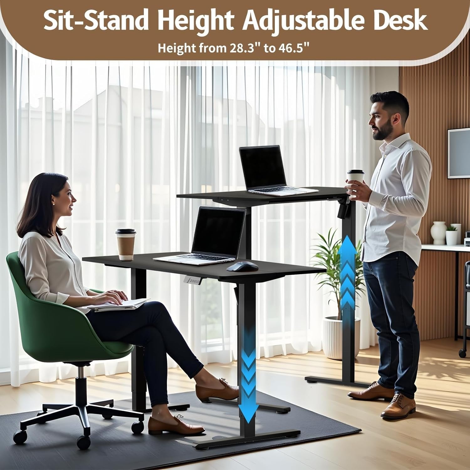 Electric Adjustable Standing Desk 120x60cm Smart Sit Stand Office Table