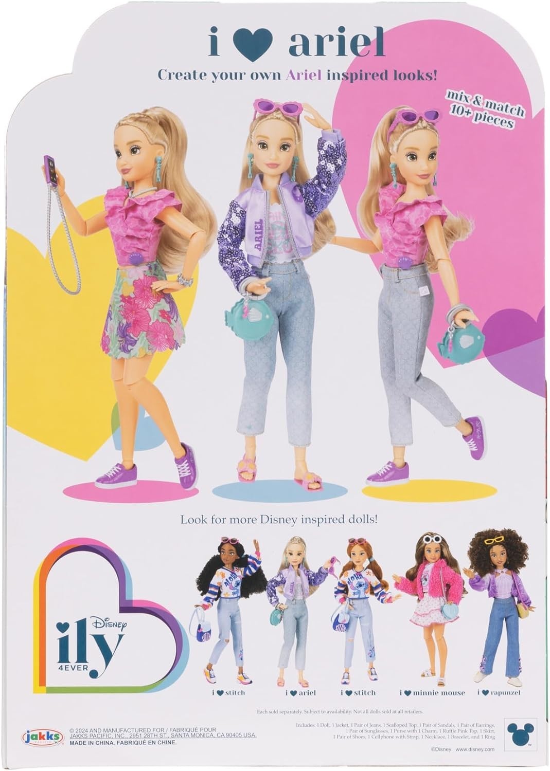 Poseable Fashion Doll 30cm with 2 Outfits Mickey Ring Gift Set