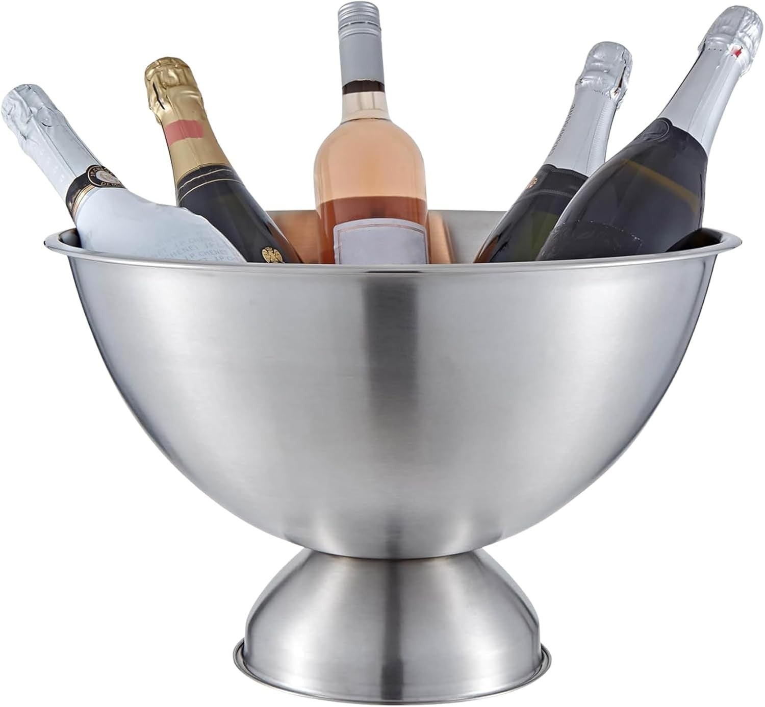 Large Champagne Ice Bucket Punch Bowl Stainless Steel Drinks Cooler 17.5L