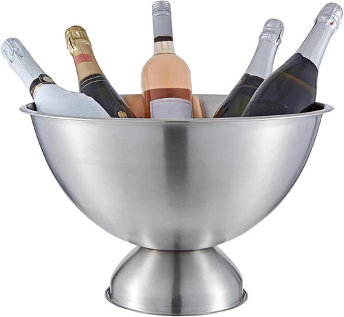 Large Champagne Ice Bucket Punch Bowl Stainless Steel Drinks Cooler 17.5L