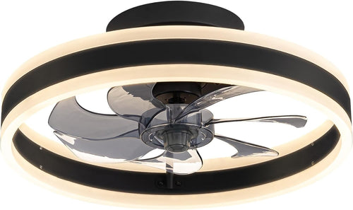 NEWSEE 40CM LED Ceiling Fan, 6 Speeds, 3 Color Dimming, Remote Control