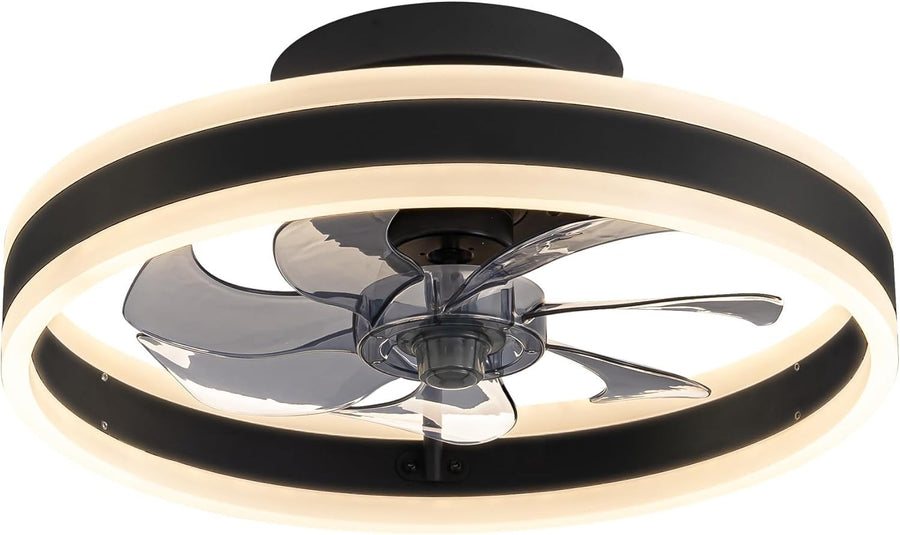NEWSEE 40CM LED Ceiling Fan, 6 Speeds, 3 Color Dimming, Remote Control