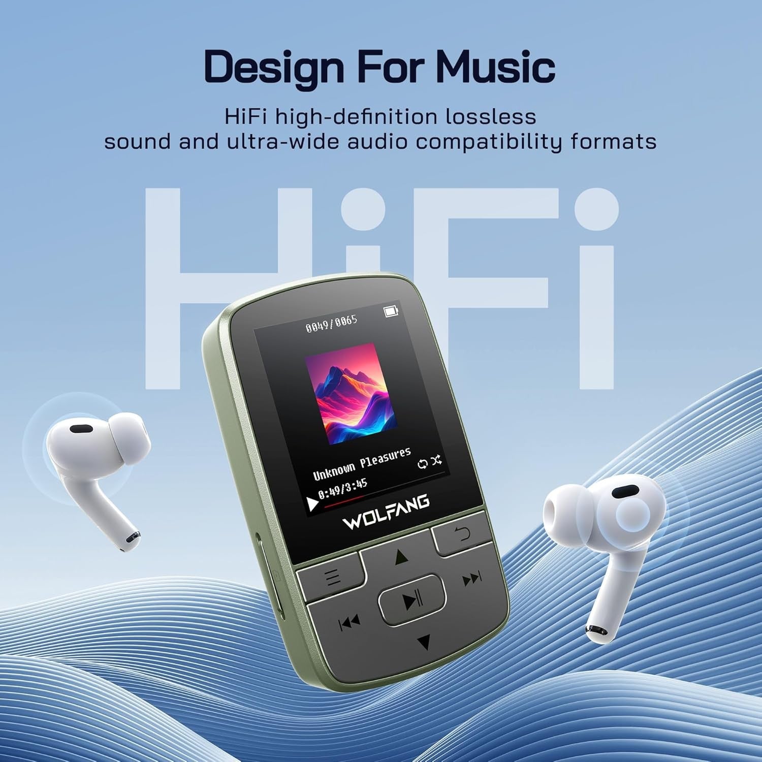 64GB MP3 Player Bluetooth 5.2 Mini Sports Clip HiFi FM Radio