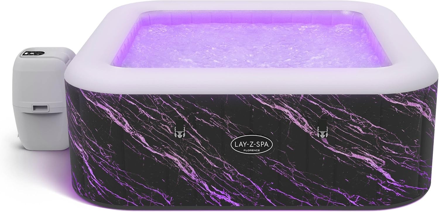 Inflatable Hot Tub Spa 140 Air Jet LED Lights 4–6 Person Garden