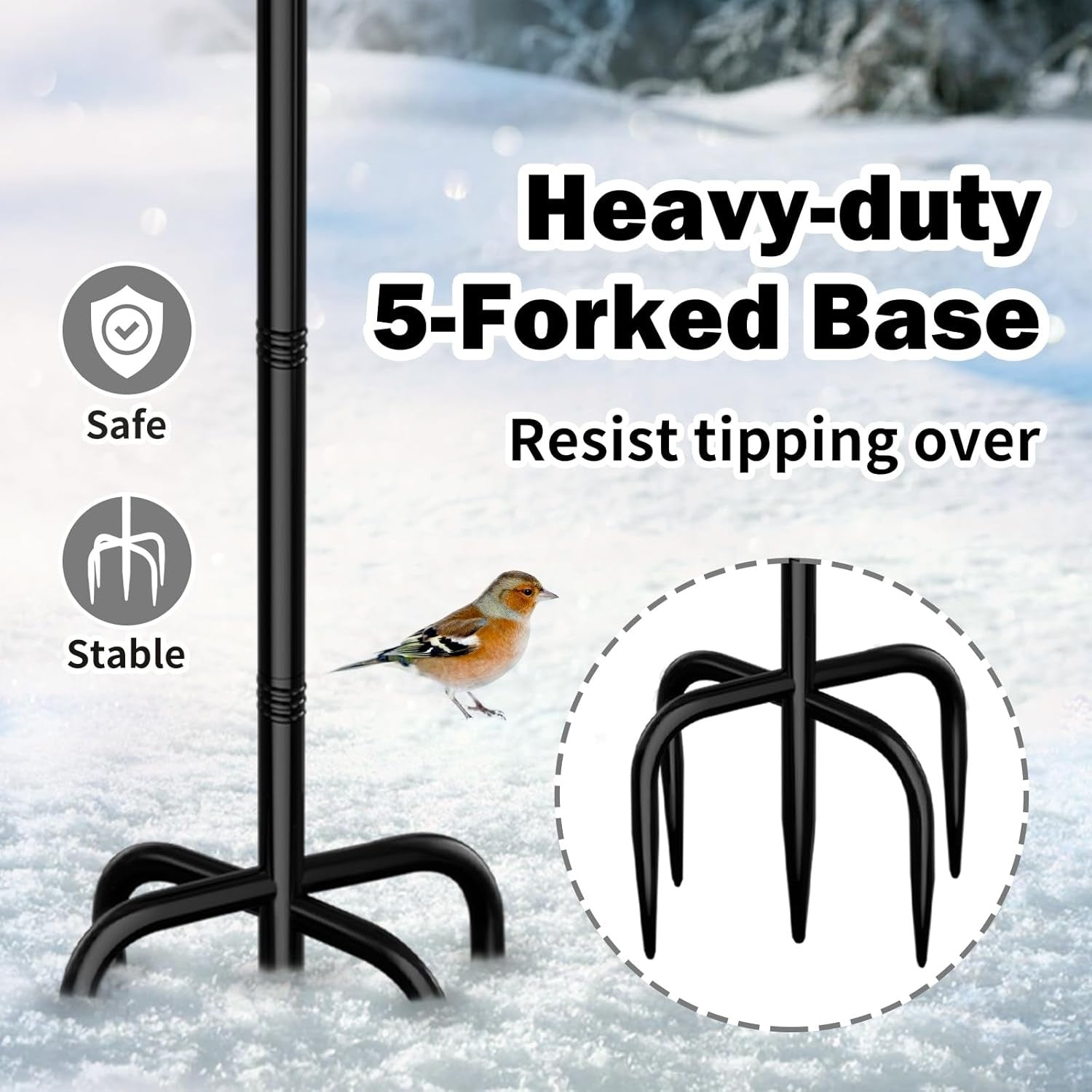 Heated Bird Bath Outdoor Water Feeder 100W Thermostat Grey Metal Stand Winter