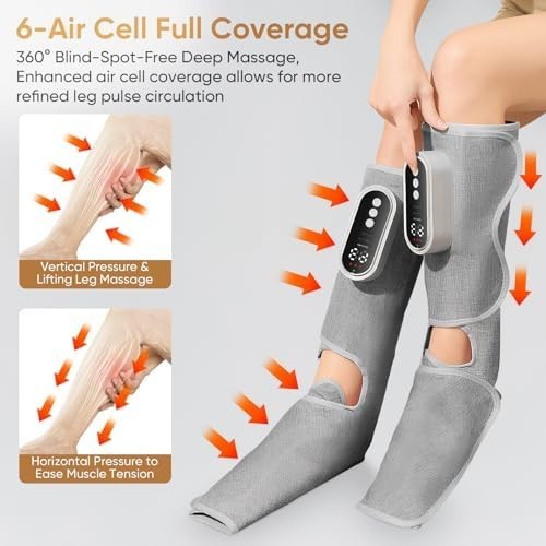 Portable Heated Leg & Foot Massager with Air Compression 3 Modes