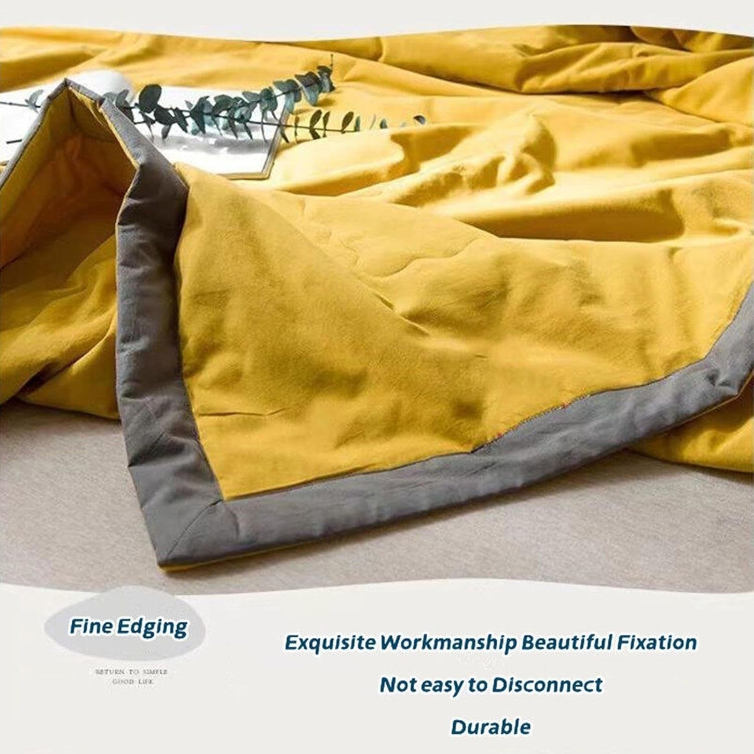 Yellow Cooling Blanket Summer Breathable Lightweight Throw 5.57x6.56ft