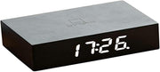 Black Wood Digital Alarm Clock LED Display Touch Control Minimalist