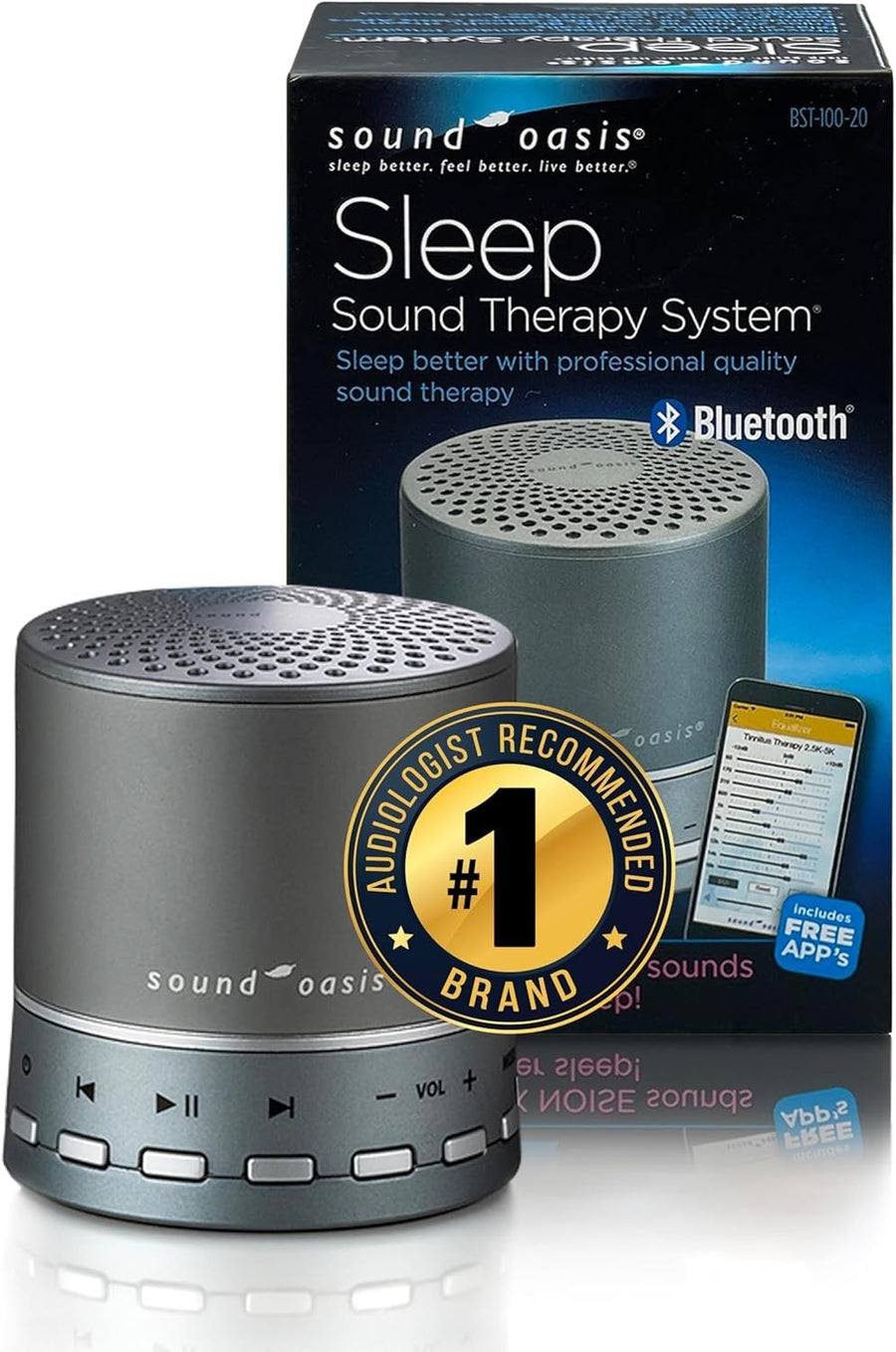 Portable White Noise Machine & Bluetooth Speaker – Sleep Sound Therapy, Travel-F