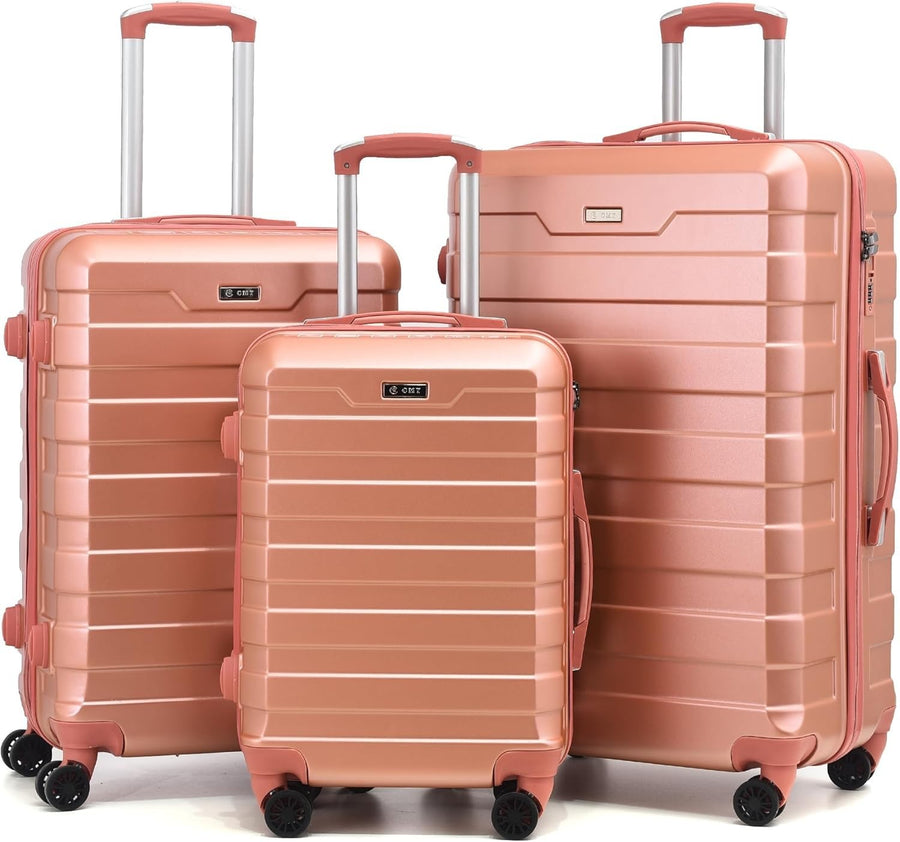 3 Piece Luggage Set Lightweight Hard Case TSA Lock Spinner Wheels