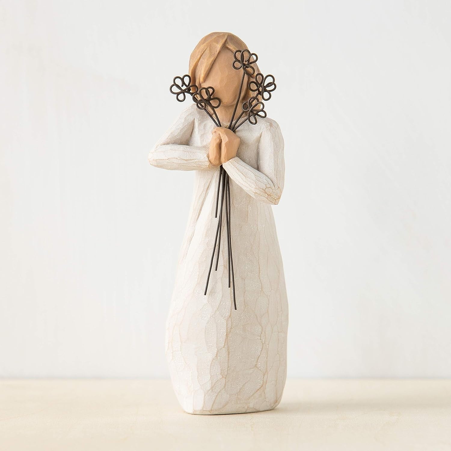 Elegant Resin Friendship Figurine 5.5in Hand-Carved Sentiment Gift Decor
