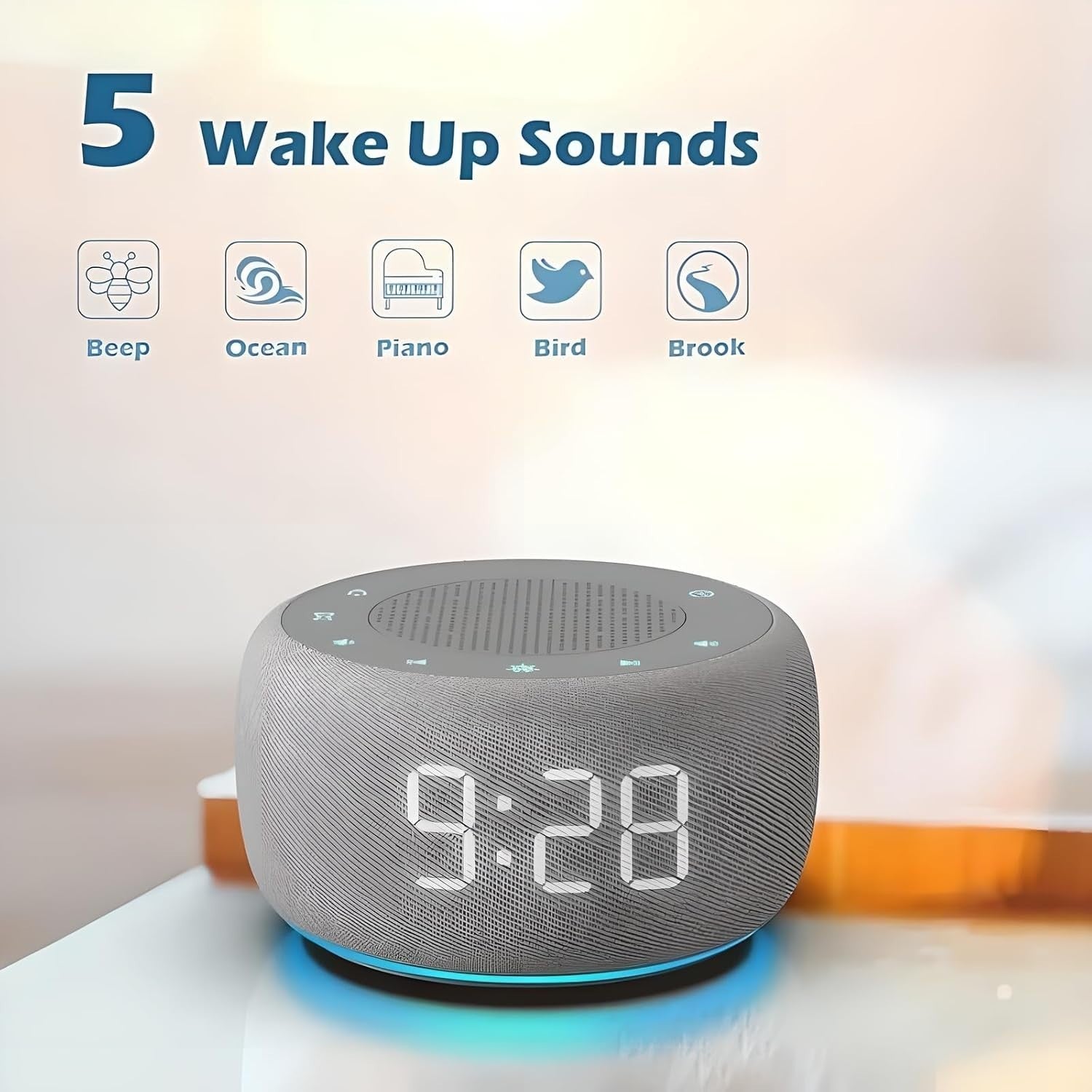 White Noise Machine with 18 Soothing Sounds & 7-Color Night Light