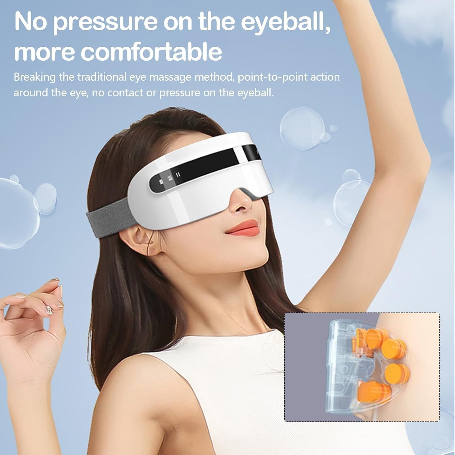 Heated Eye Massager Nano Steam Hot Compress Rechargeable Fatigue Relief