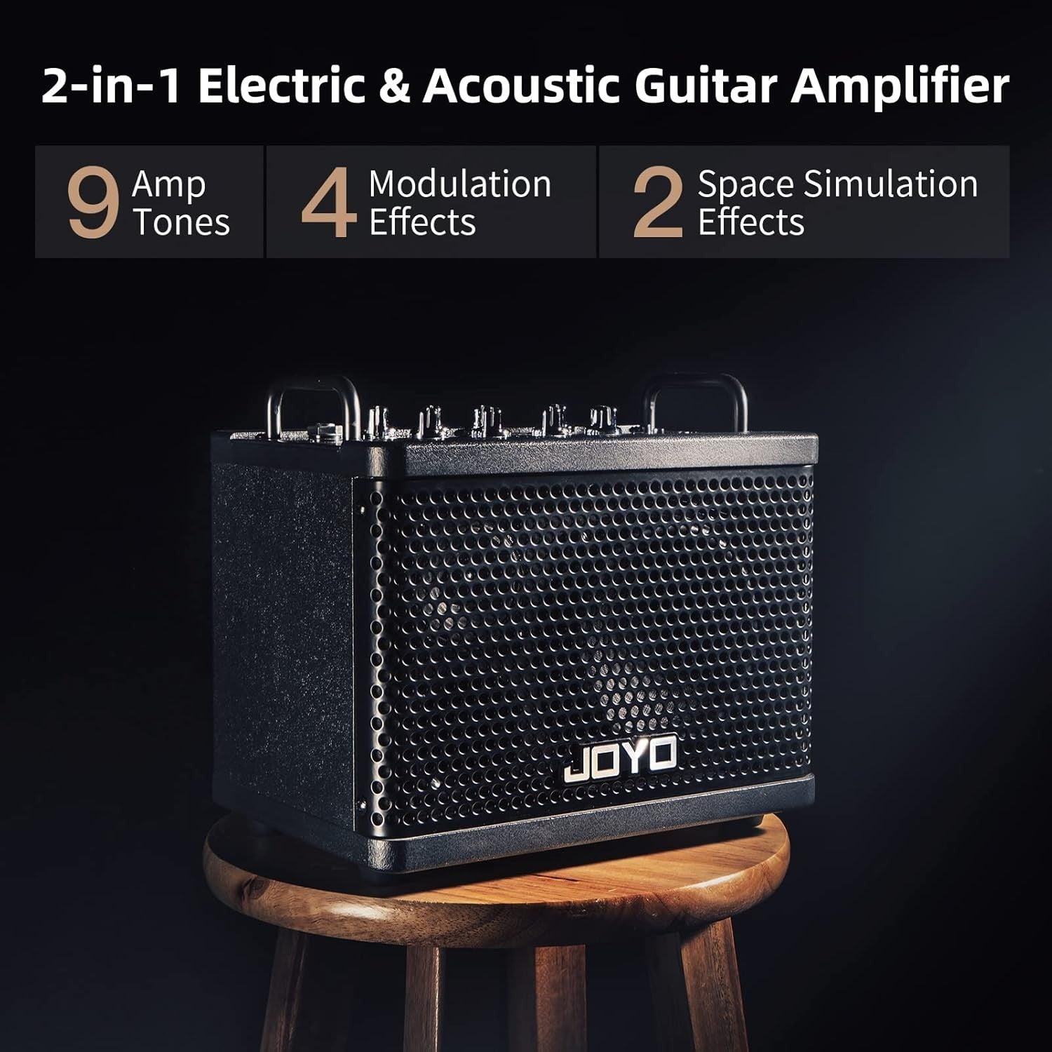 15W Portable Guitar Amp Rechargeable Bluetooth 9 Amp Models Looper FX
