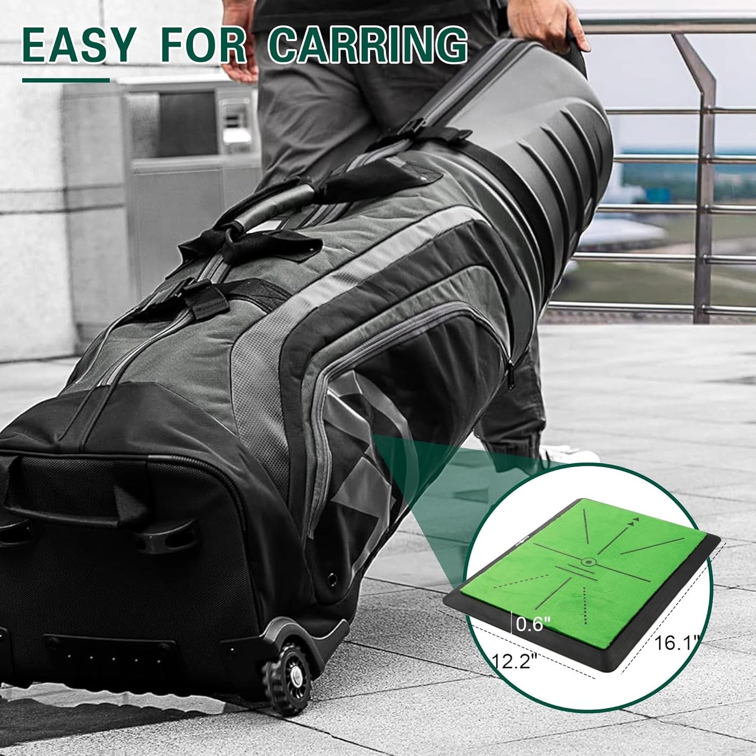Golf Training Mat Swing Path Practice Mat with Impact Feedback