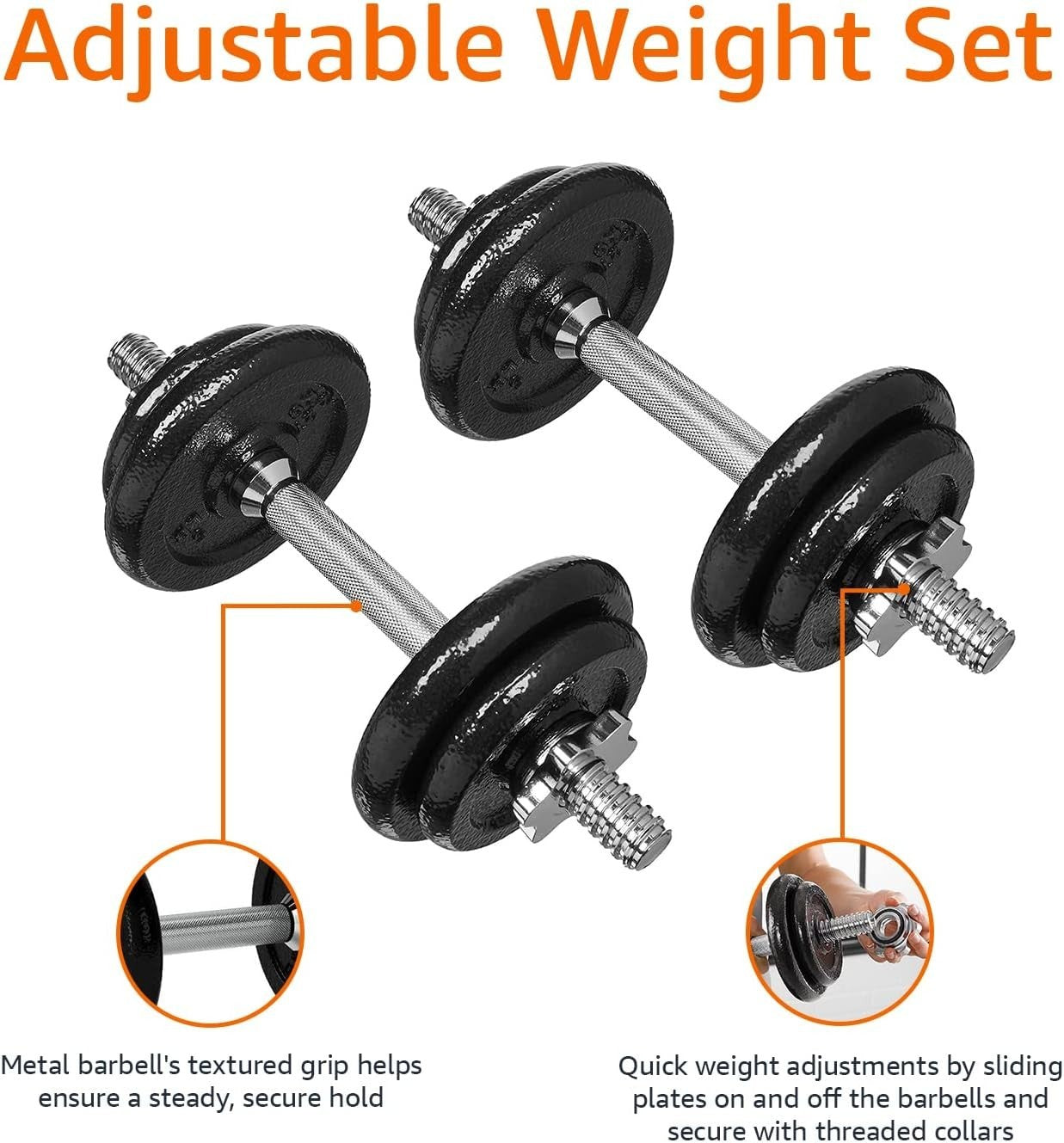 17kg Adjustable Barbell Dumbbell Weight Set with Case Home Gym