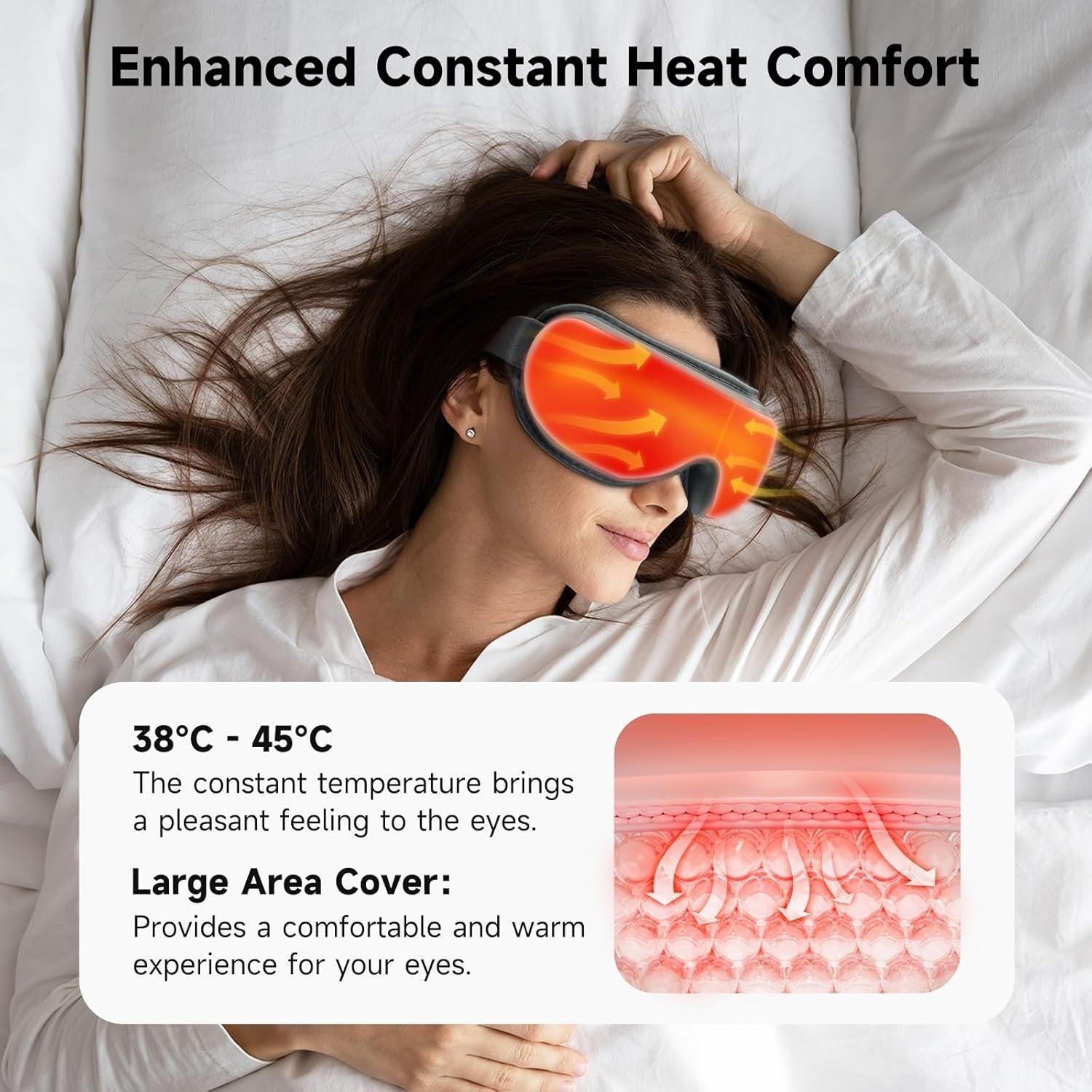 Heated Eye Massager Compression Music Sleep Aid Dry Eye Relief