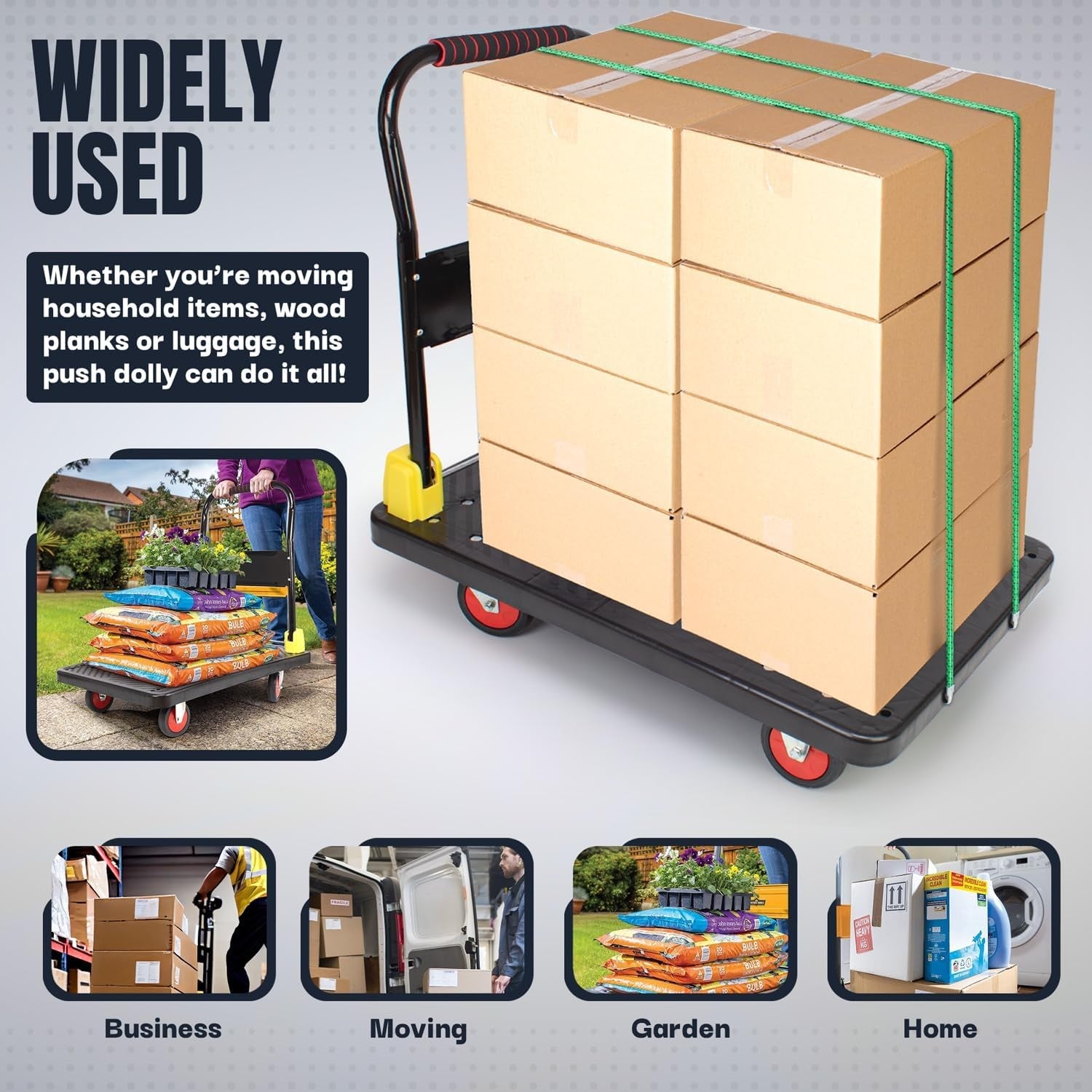 Heavy Duty Platform Truck 400kg Folding Utility Trolley with Handle