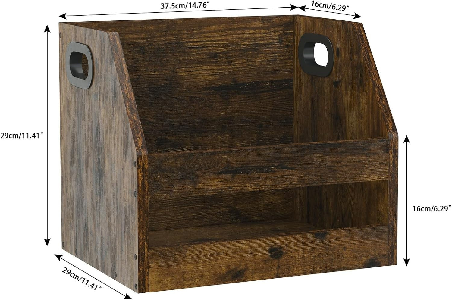 Vinyl Record Storage Crate LP Album Holder Rack Desktop Organizer Brown