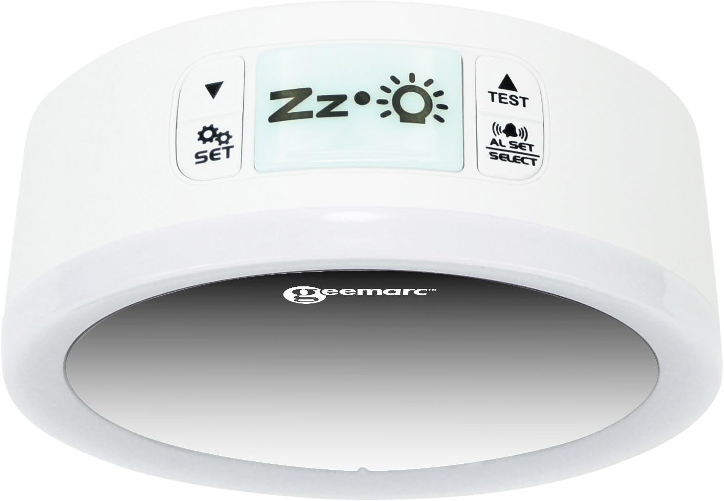 Loud Vibrating Alarm Clock with Bed Shaker LED Flash USB Charging White