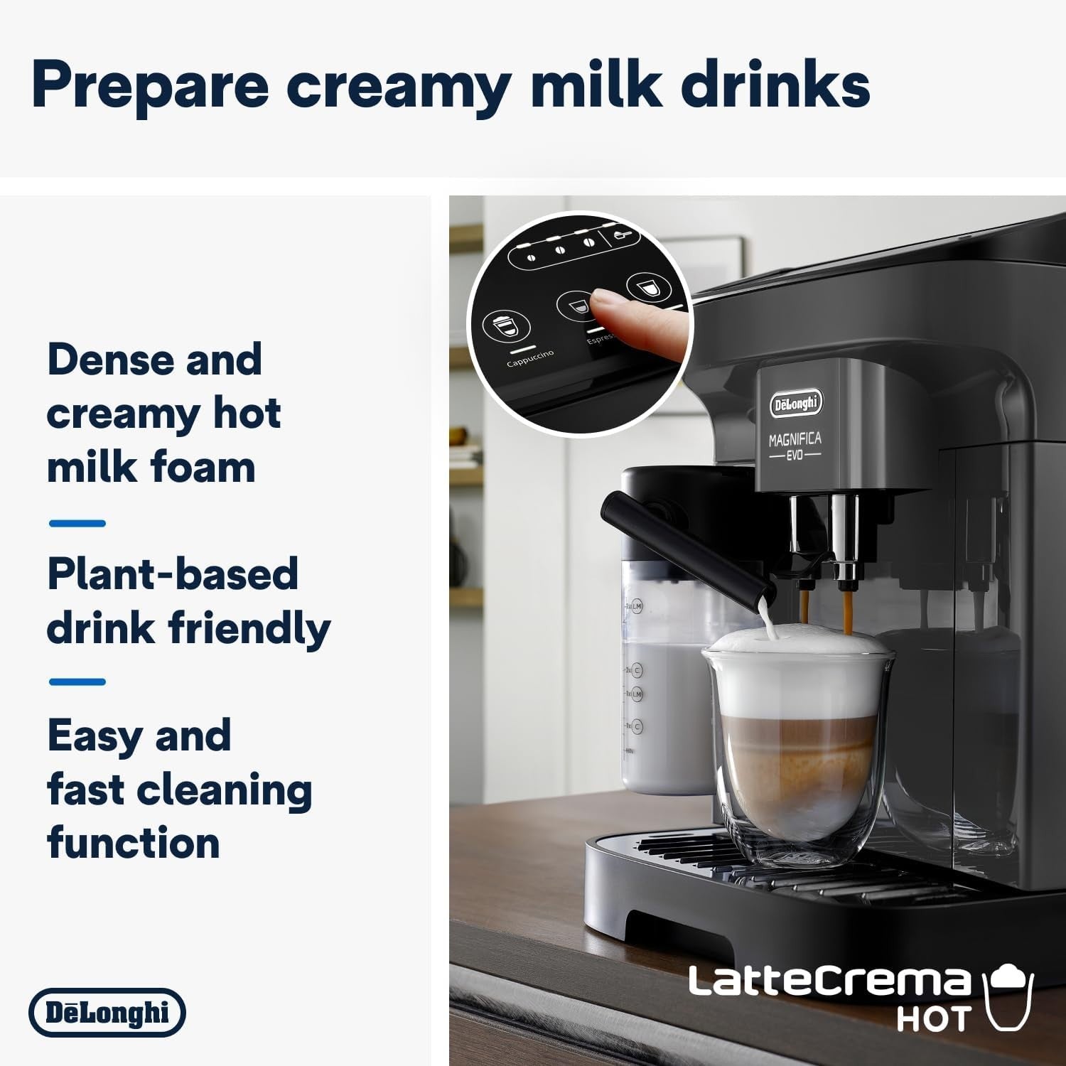 Automatic Bean to Cup Coffee Machine | Smart Milk Frother | One-Touch Espresso