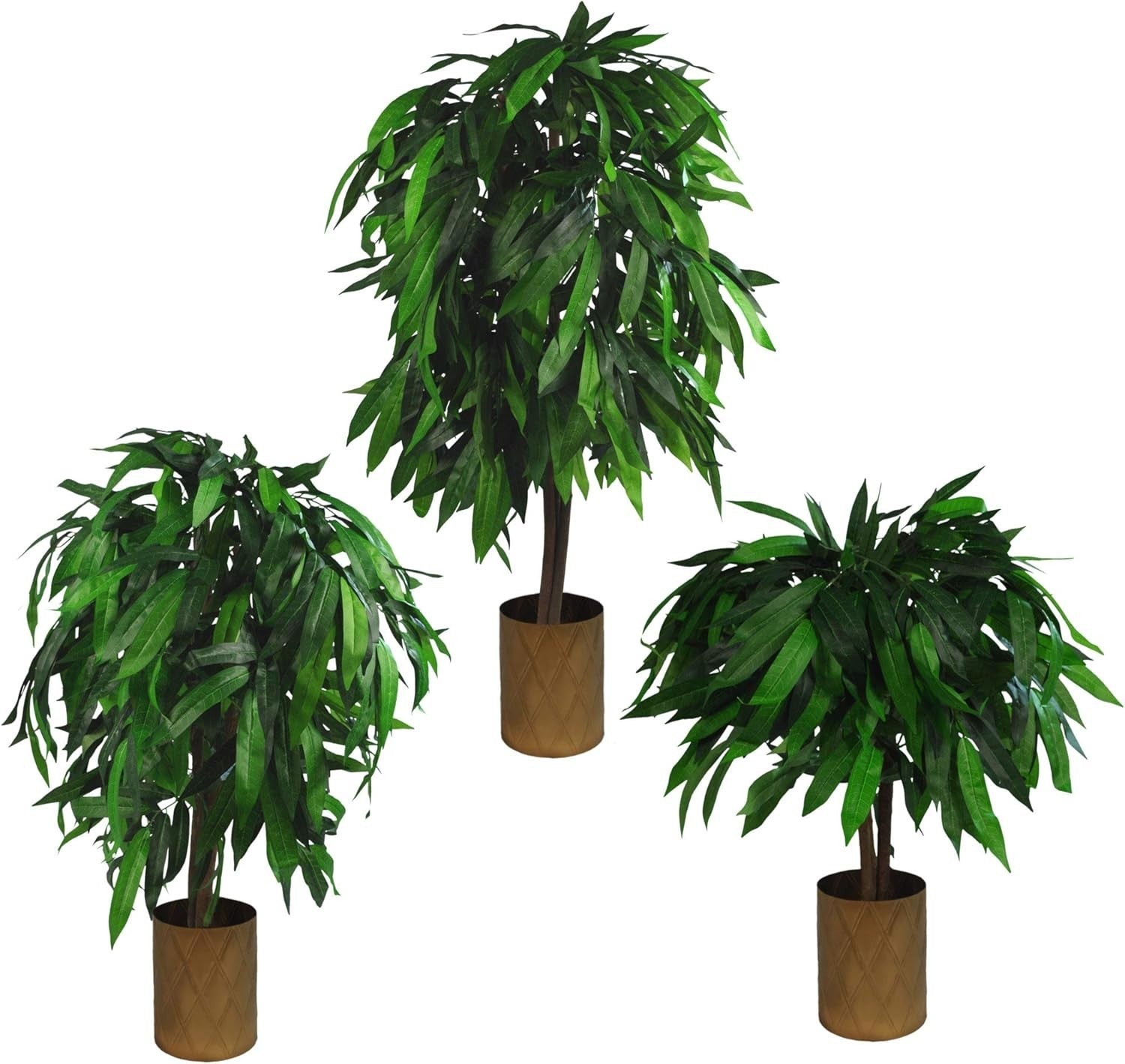 Artificial Mango Tree 80cm Lifelike Indoor Plant Decoration Green & Gold Pot