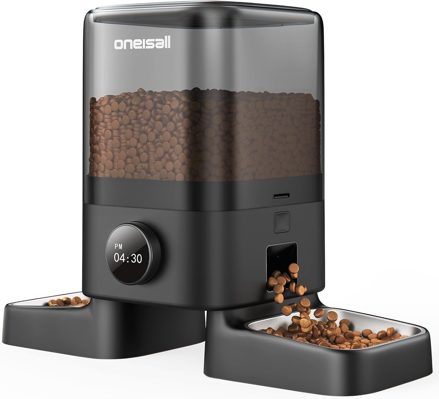 Automatic Cat Feeder for 2 Cats 5L Timed Food Dispenser Dual Bowl