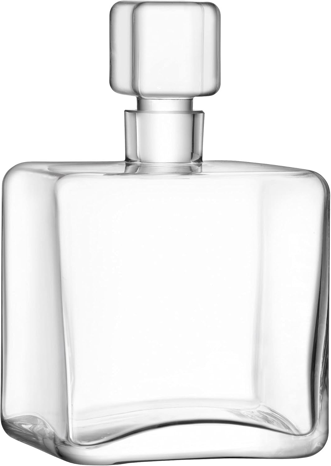Luxury 1L Square Whisky Decanter Handmade Mouthblown Glass Gift Set