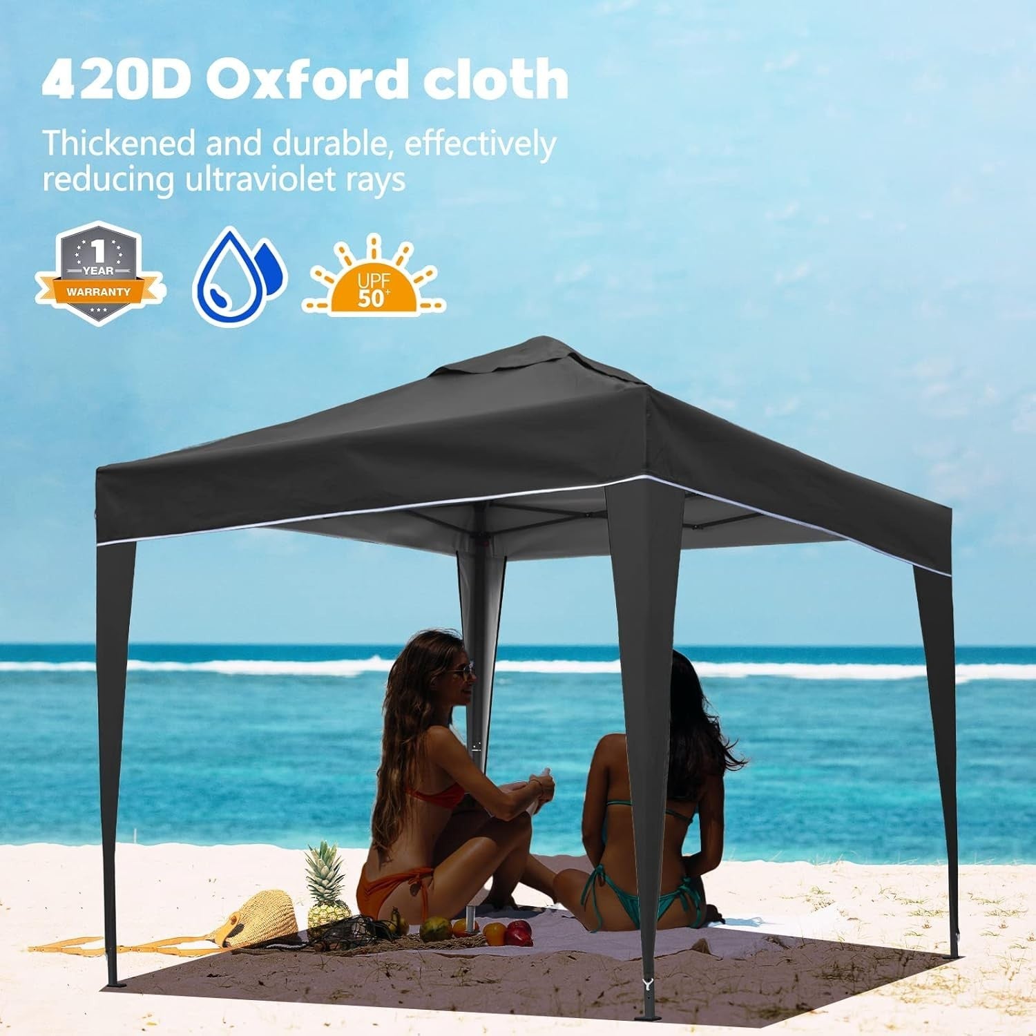 3x3M Grey Pop Up Gazebo With Removable Sides Fully Waterproof Outdoor Tent