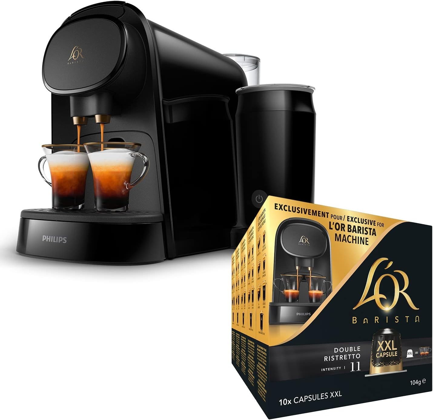 Espresso Capsule Coffee Machine & Milk Frother | 19 Bar Pressure | Dual Shot