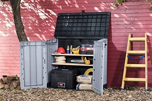 Outdoor Garden Storage Shed Waterproof Resin Bin Store 880L Lockable Unit