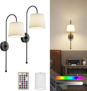 Wireless Wall Lights Rechargeable LED Dimmable Remote Control Sconce Light