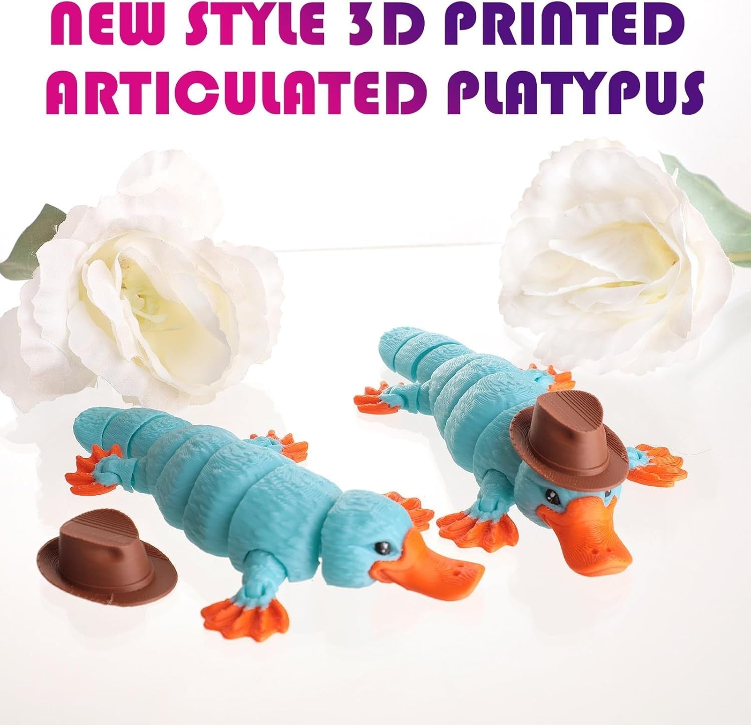 2pcs 3D Printed Platypus Fidget Toy Desk Animal Stress Relief Gift