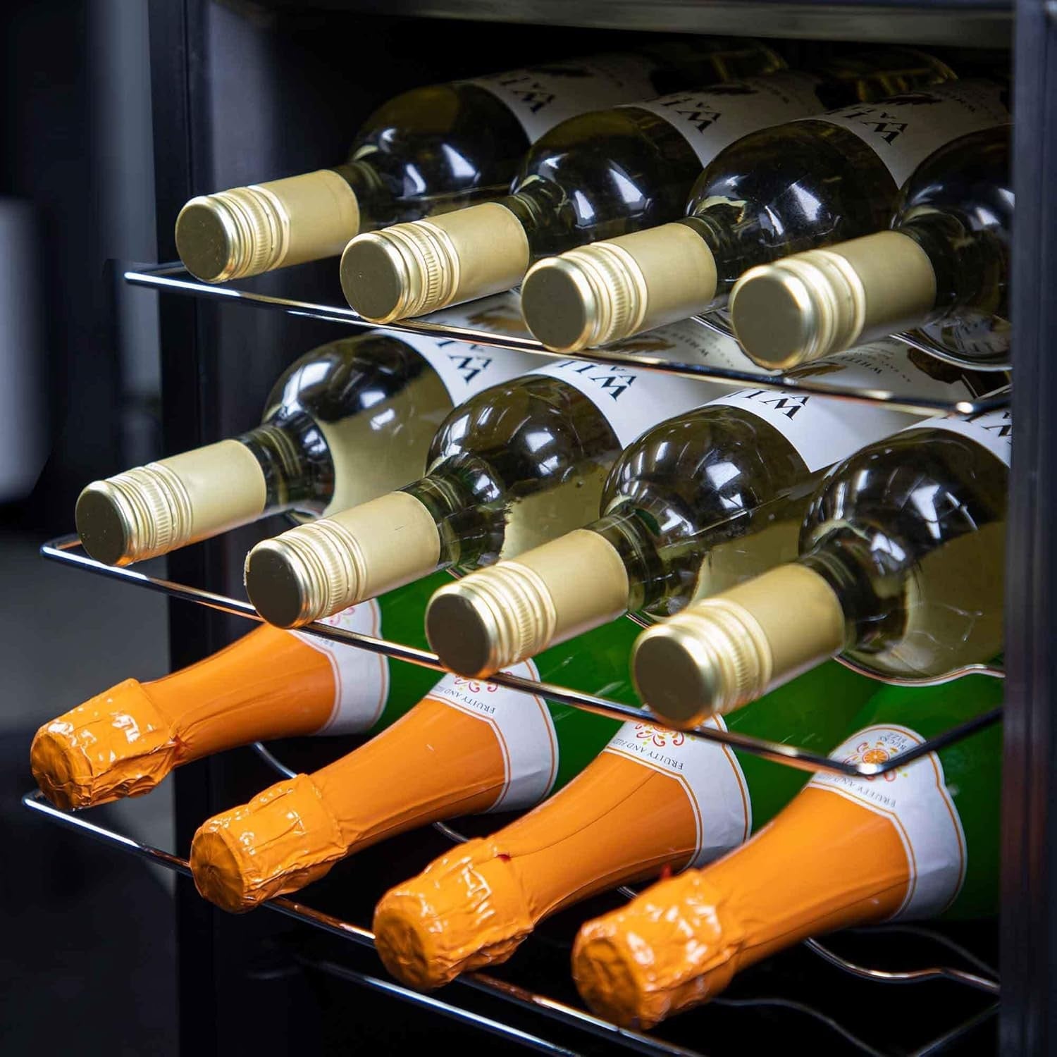 28 Bottle Wine Cooler Fridge Digital Touch Control LED Quiet Freestanding