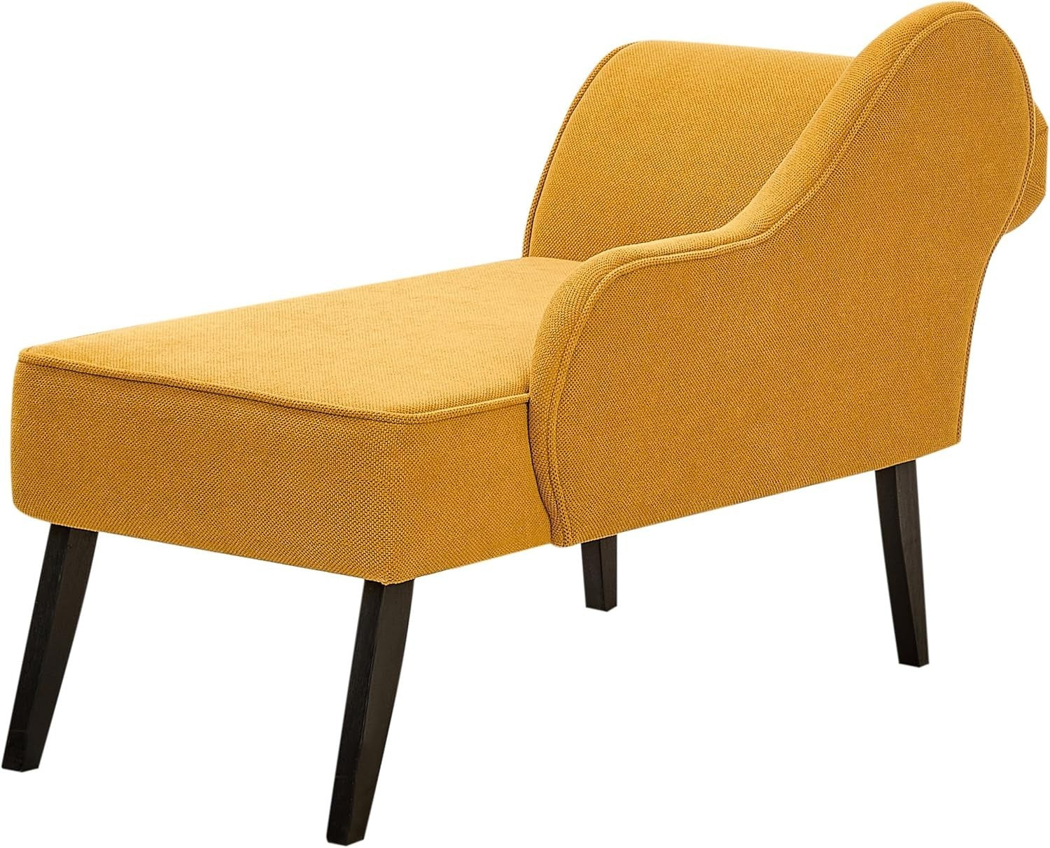 Mustard Yellow Chaise Lounge Sofa | Vintage Style, Water-Resistant, Compact