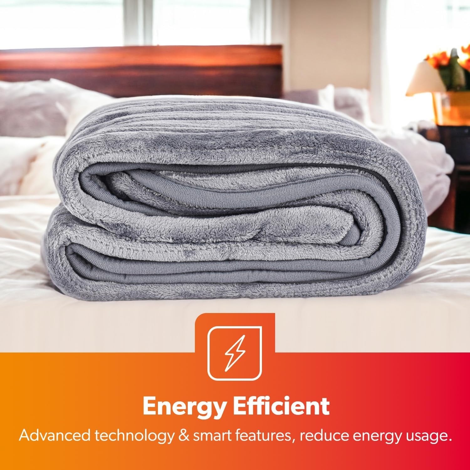 Electric Heated Throw Blanket 9 Heat Settings Timer Soft Fleece 130x160cm