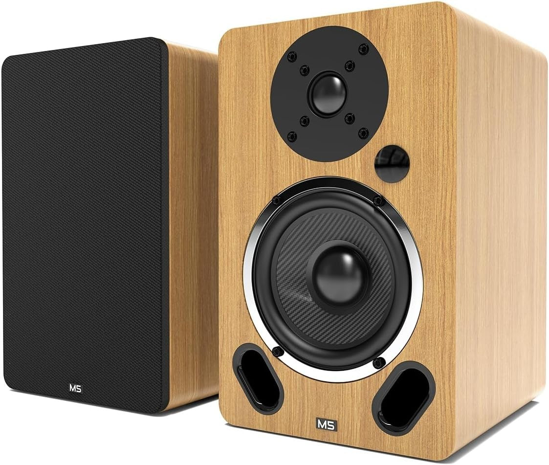 100W Bluetooth HDMI HiFi Bookshelf Speakers Carbon Fibre Drivers USB Optical