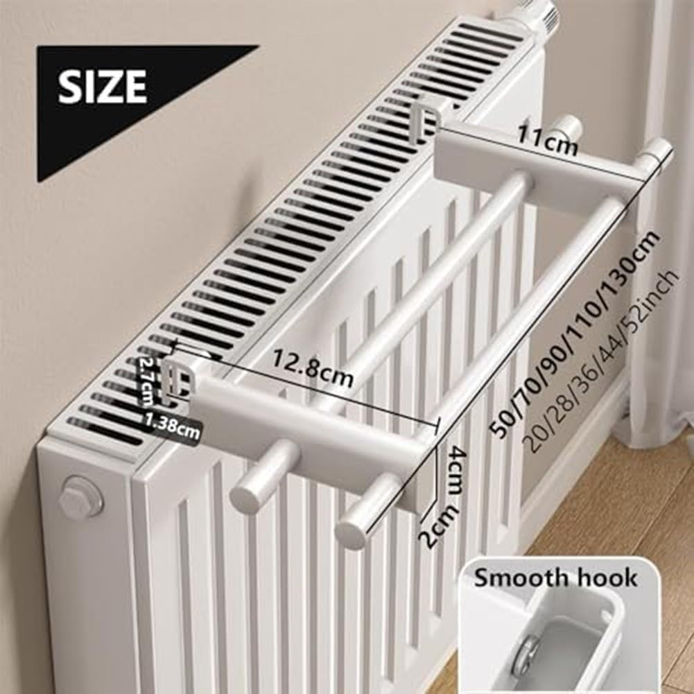 Double Bar Radiator Towel Rail Clothes Dryer – Adjustable, Space-Saving 62cm