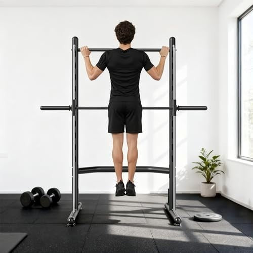 Smith Machine Squat Rack Pull Up Bar Adjustable Home Gym Stand