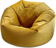 Plush Velvet Beanbag Chair Large Soft Lounger Indoor Floor Seating Mustard