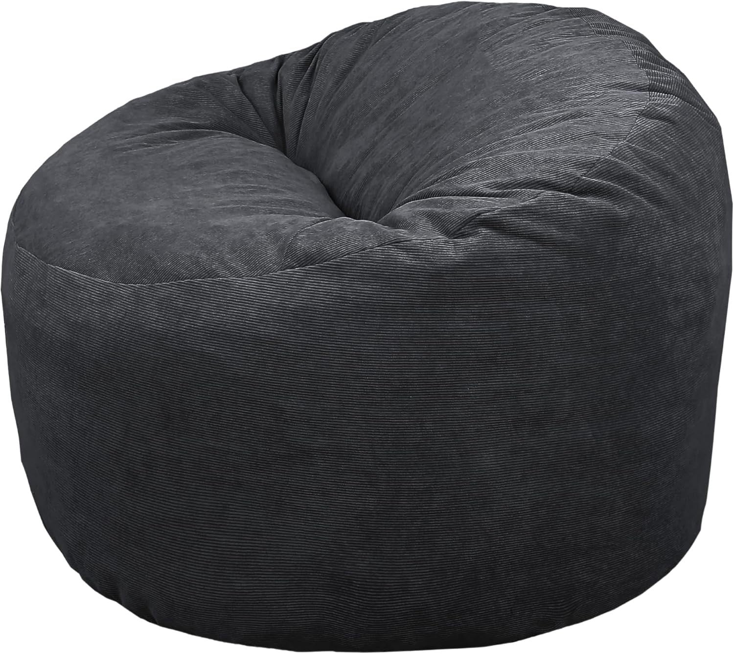 Adult Bean Bag Chair Blue Corduroy 100cm Foam Support Sofa Seat for Lounge