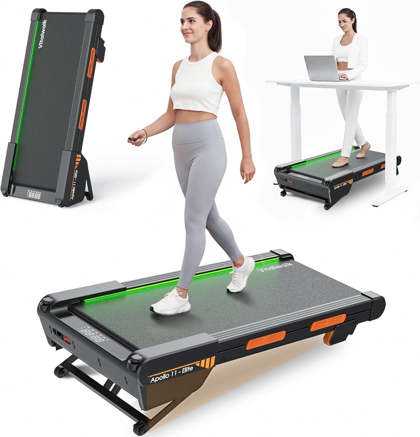 Under Desk Walking Treadmill 3HP Auto Incline Full Deck Home Office
