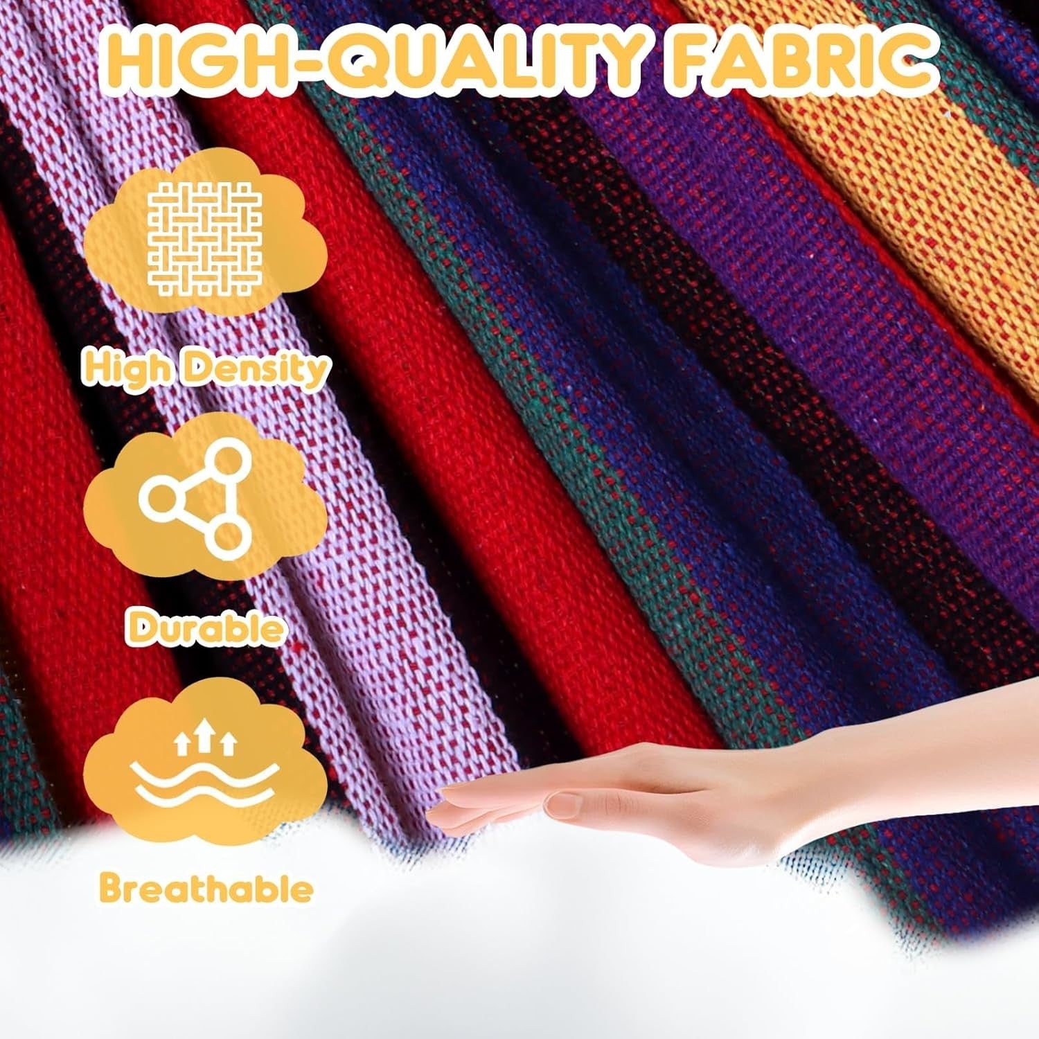Heavy-Duty Portable Hammock with Tree Straps & Travel Bag, 450lb Capacity