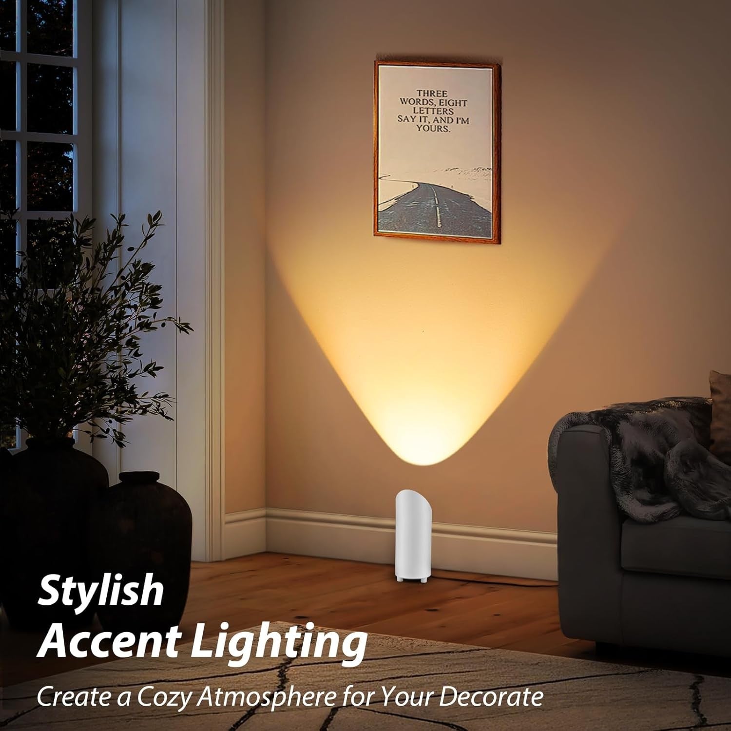 LED Uplight Floor Lamp Set of 2 Waterproof IP44 Warm White Indoor Lights